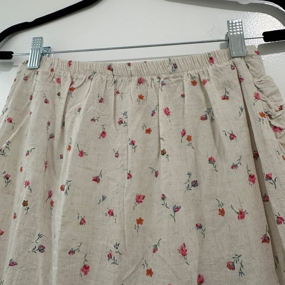 Wild fable cream floral ruched high waste mini skirt casual summer vacation S - Picture 11 of 12